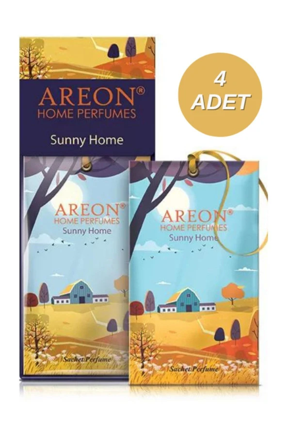 Areon Sachet Perfume Sunny Home Dolap ve Çekmece Kokusu 4'lü