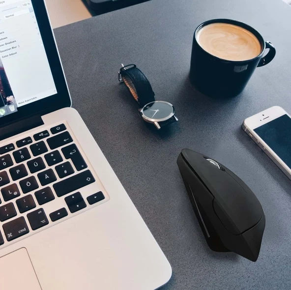 Alfalink Kablosuz Ergonomik Dikey Mouse 800/1200/1600 DPI - Resim 8