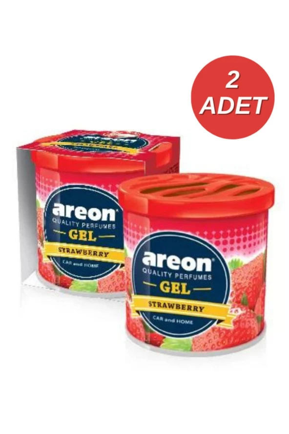 Areon Gel Can Strawberry Bardaklık Oto Araç Kokusu 2'li