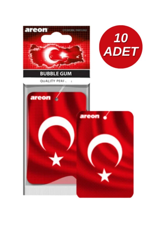 Areon Türk Bayrağı Bubble Gum Oto Araç Kokusu 10lu