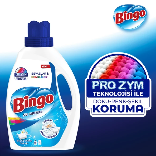 Bingo Sıvı Performans Çamaşır Deterjanı Beyaz Sabun 2600 ml 3lü - 4