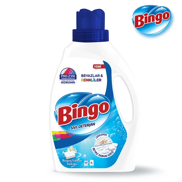 Bingo Sıvı Performans Çamaşır Deterjanı Beyaz Sabun 2600 ml 3lü - 3