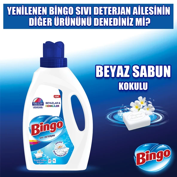 Bingo Sıvı Performans Çamaşır Deterjanı Amber Çiçeği 1755 ml 3lü - 6