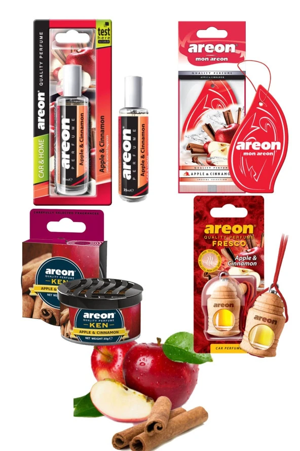 Areon Süper Apple&cınnamon Serisi ( Perfume 35ml+mon Kağıt Koku+ken+fresco )