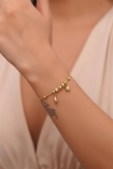 Altın Yonca Charm Bileklik ürün görseli 1