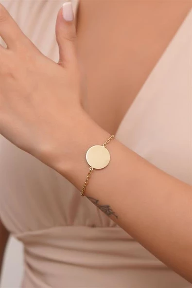 Altın Plaka Bileklik ürün görseli 1