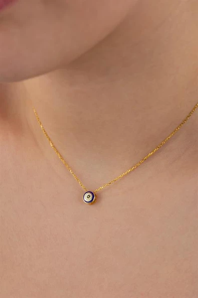 Kadın 925 Ayar Gümüş Mineli Nazar Kolye