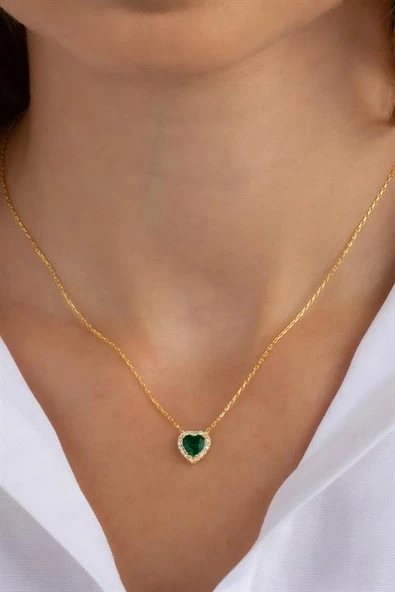 Kadın 925 Ayar Gümüş Kalpli Kolye