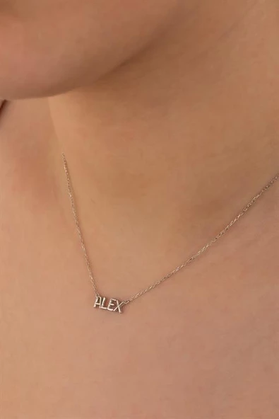 Kadın 925 Ayar Gümüş Balon İsim Kolye ürün görseli 1