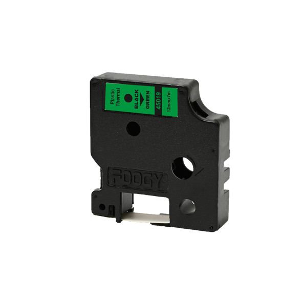 Foogy Dymo D1 Muadili Etiket Plastik Yeşil - 12 mm x 7 mt - 45019 - Eko Paket 5 li - 6