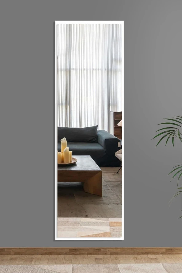 Nysamo 50x150 Cm Beyaz Boy Ayna Antre Koridor Konsol Duvar Salon Banyo Wc Ofis Çocuk Yatak Odası Boy Aynası ürün görseli