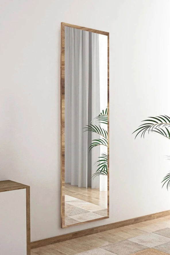 Nysamo 50x150 Cm Ceviz Boy Ayna Antre Koridor Konsol Duvar Salon Banyo Wc Ofis Çocuk Yatak Odası Boy Aynası - 2