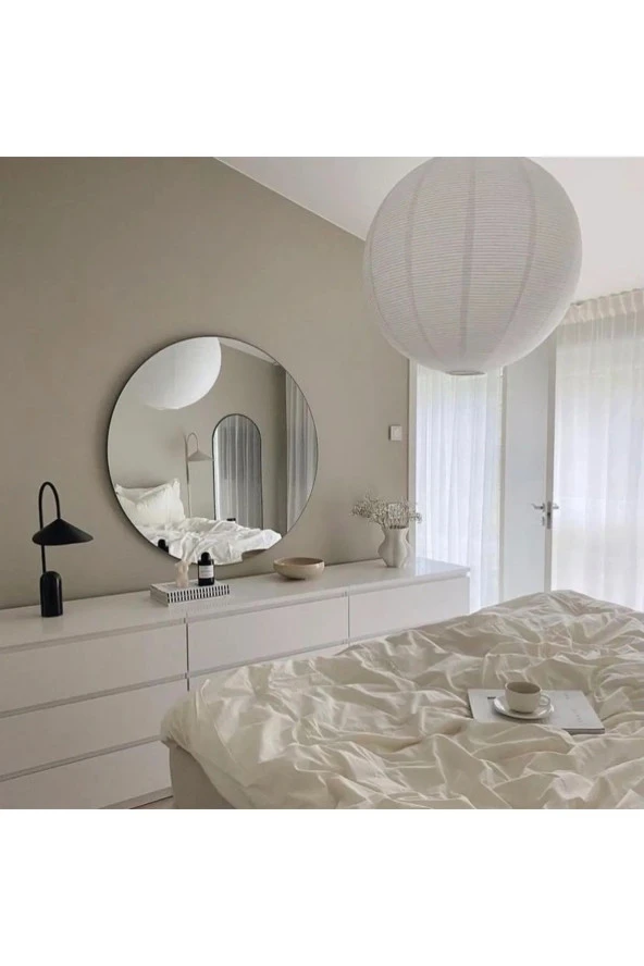 Nysamo 80 Cm Yuvarlak Ayna Dekoratif Ayna, Konsol Aynası, Hol Aynası, Dresuar Aynası - 3