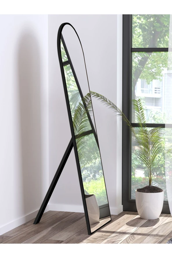 Nysamo Siyah Ayaklı Antre Koridor Duvar Salon Banyo Wc Ofis Çocuk Yatak Odası Boy Aynası 40x120 Cm - 2