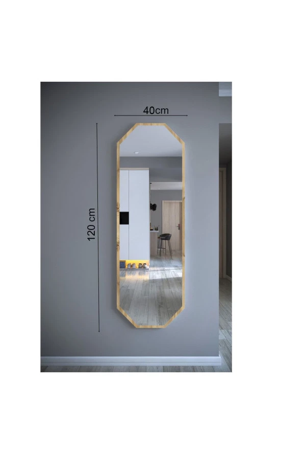 Nysamo Safir Meşe 6 gen Dekoratif Boy Aynası 40x120 cm - Resim 4