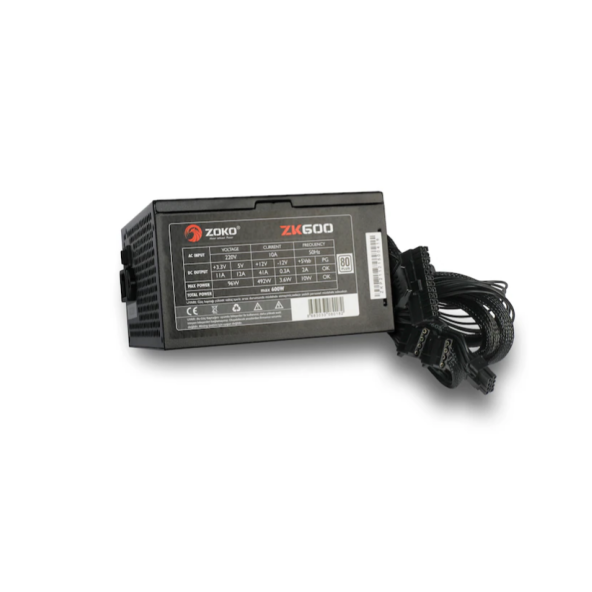 Zoko ZK600 600W 80+ 12 CM Fanlı Güç Kaynağı - 3