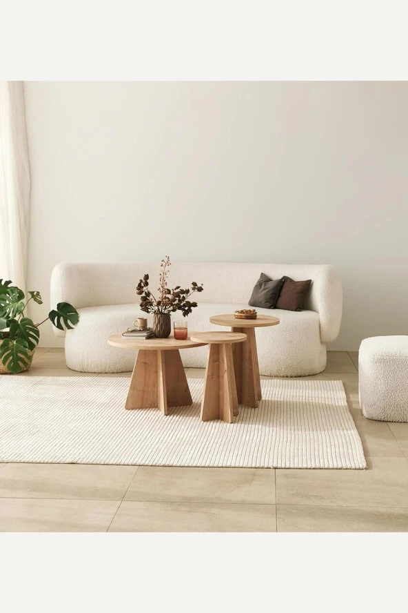 Nysamo 3 Lü Zigon Sehpa Orta Sehpa Masa Salon Sehpası - 2