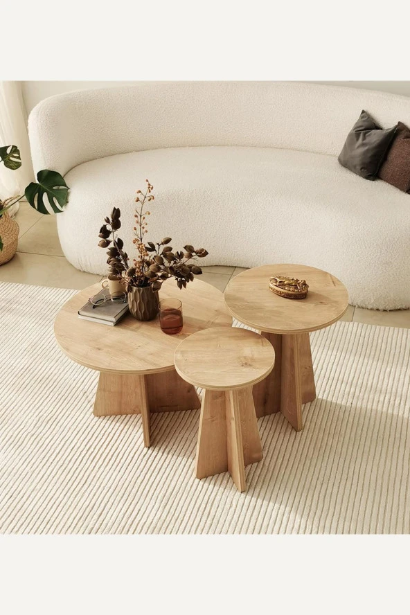 Nysamo 3 Lü Zigon Sehpa Orta Sehpa Masa Salon Sehpası - 3