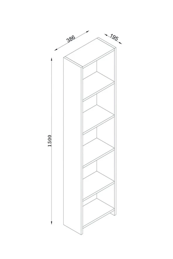Nysamo 6 Raflı 40 Cm Dekoratif Kitaplık Ofis Kitaplığı Dolap Evrak Rafı Ev Rafı Kitap Rafı - 6