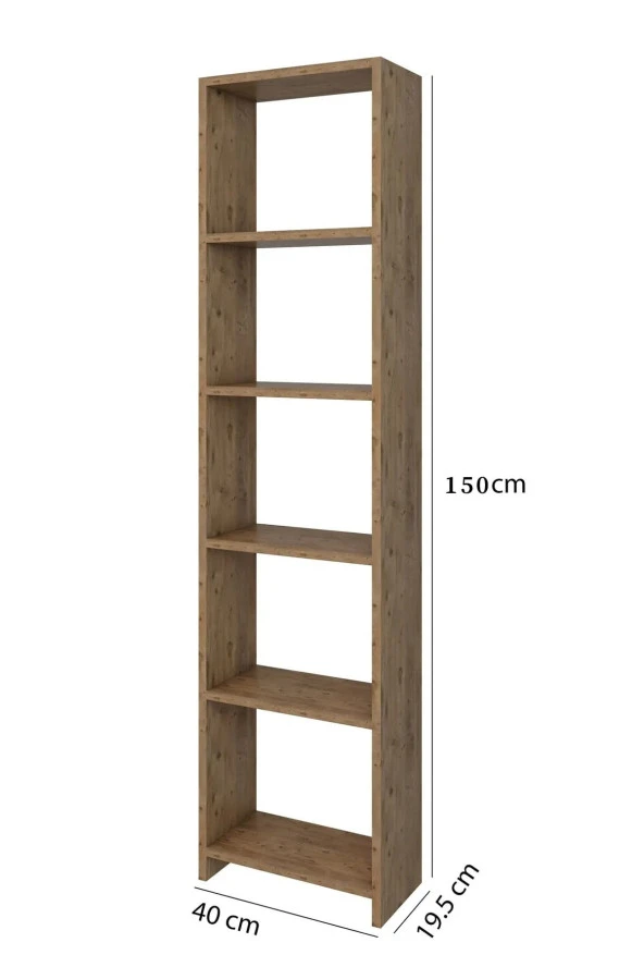 Nysamo 6 Raflı 40 Cm Dekoratif Kitaplık Ofis Kitaplığı Dolap Evrak Rafı Ev Rafı Kitap Rafı - 3