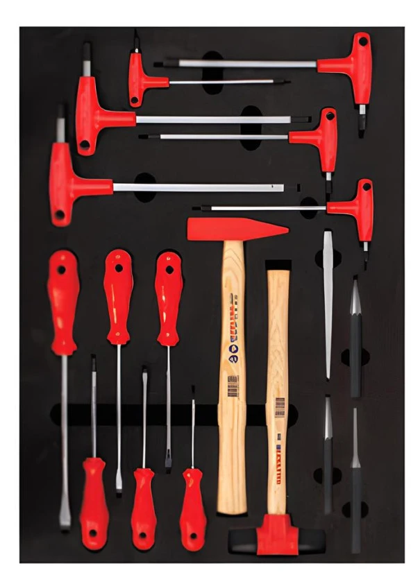 İzeltaş Elite Seri Takım Dolabı 7 Çekmece Kırmızı Siyah 139 Parça - 6