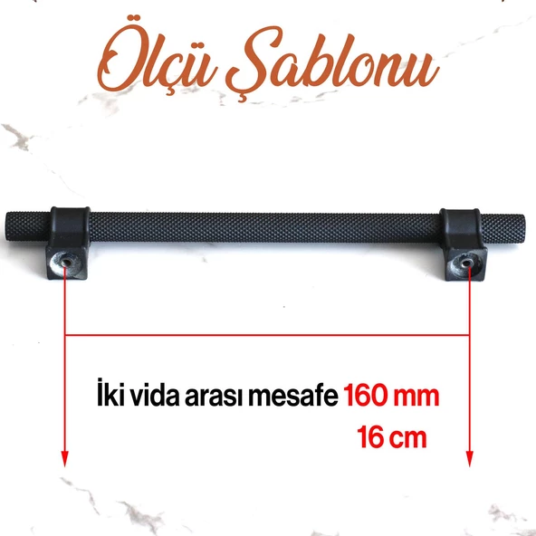 Hisar Siyah Metal Kulp 160 mm-16 cm Mobilya Çekmece Mutfak Dolabı Dolap Kulpları Kulbu Kulpu - 4
