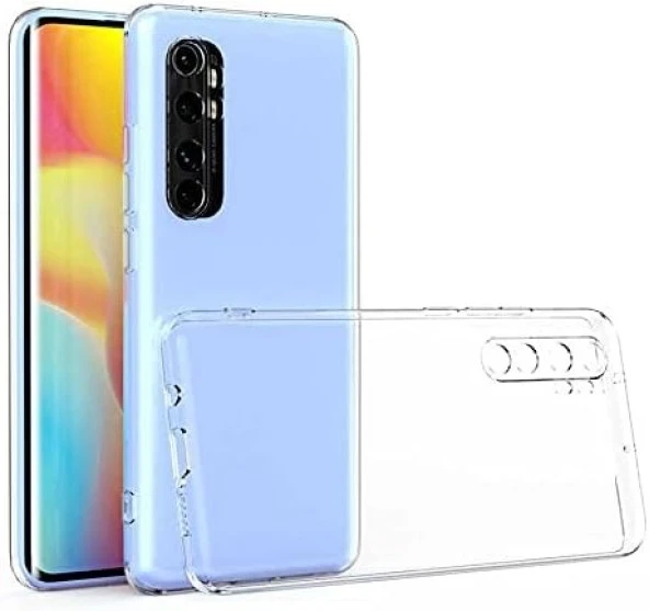 Tfy Store Mi Note 10 Lite Uyumlu Şeffaf Silikon Telefon Kılıfı