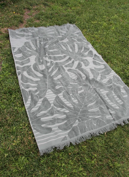 %100 Pamuk Jakarlı Desenli 90x160 cm Plaj Havlusu Baveno - 4