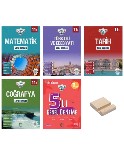 11. Sınıf Iceberg Matematik Edebiyat Tarih Coğrafya Soru Bankası ve Eşit Ağırlık Deneme 5li Set