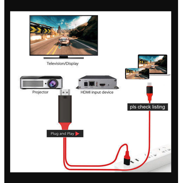 QASUL 4K Tip-C USB C - HDMI 1080 P TV 2 METRE  HDTV Kablosu - 4