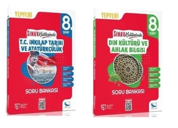 8.SINIF T.C. İNKİLAP TARİHİ + DİN KÜLTÜRÜ  SORU BANKASI SINAV KALİTESİNDE (2 KİTAP)
