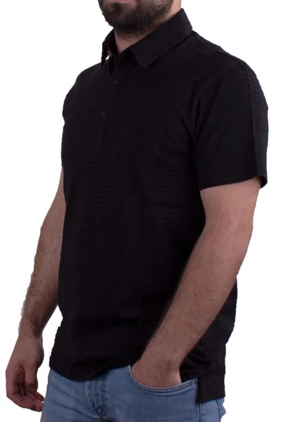 Twister Jeans 2214 Siyah Polo Yaka Erkek T-Shirt - Resim 3