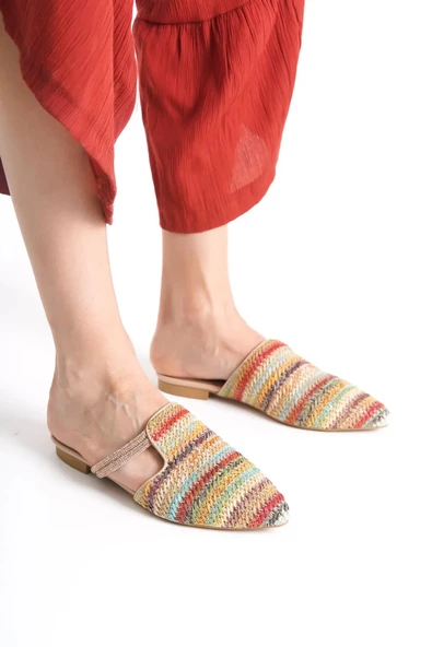 Park Moda K557 Kadın Hasır Taş Detay Terlik - 10
