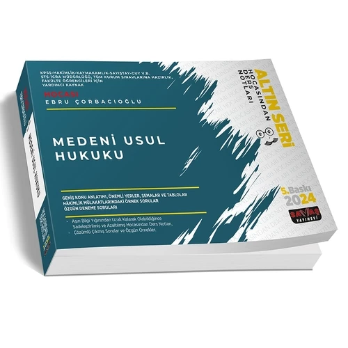 Medeni Usul Hukuku Ebru Çorbacıoğlu Hocasından Ders Notları 2024