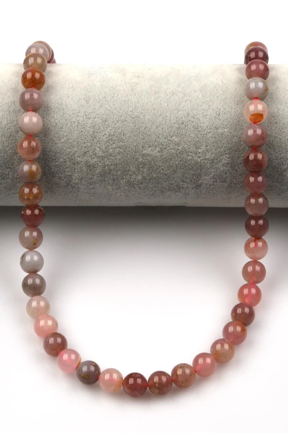 Madagaskar Pembe Kuvars Doğal Taş Dizi 8 mm Küre Kesim ürün görseli