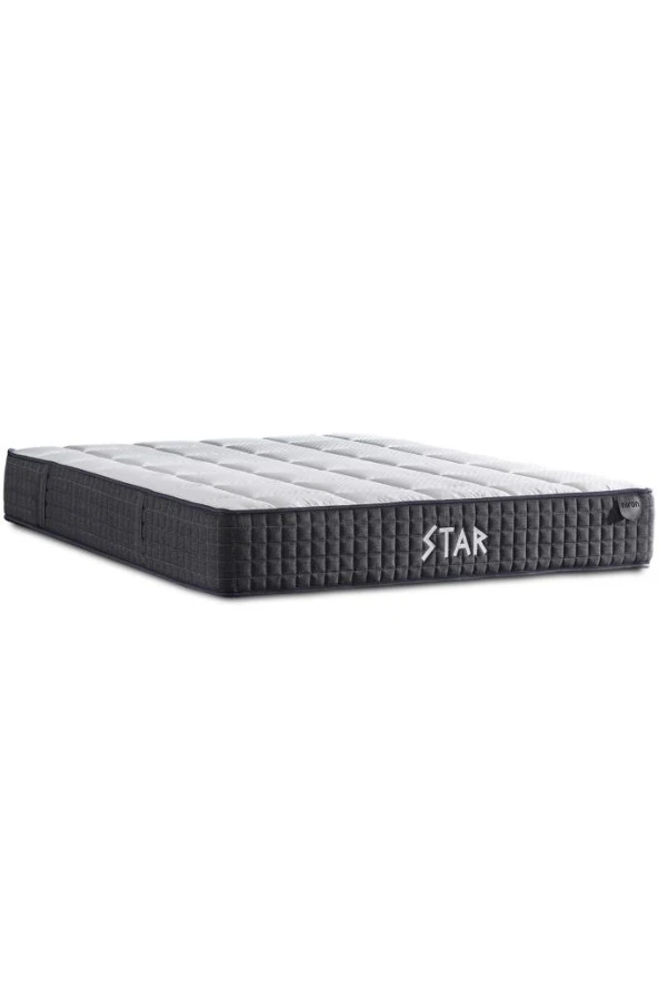Star Yatak Seti 200x200 cm Çift Kişilik Yaylı Sert Ortopedik Yatak Antrasit Lüks Baza Başlık Takımı - 6