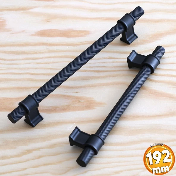 Hisar Siyah Metal Kulp 192 mm-19.2 cm Mobilya Çekmece Mutfak Dolabı Dolap Kulpları Kulbu Kulpu