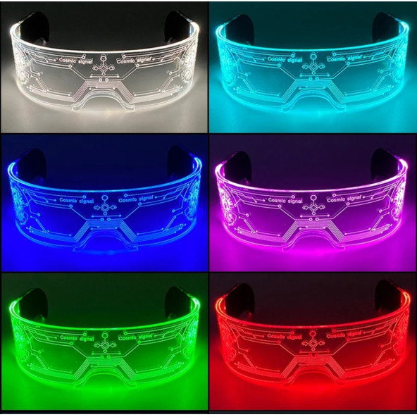 Led ışıklı gözlük neon aydınlatma Light Up gözlük Parti Kostüm DJ dekor sahne eğlence - 6