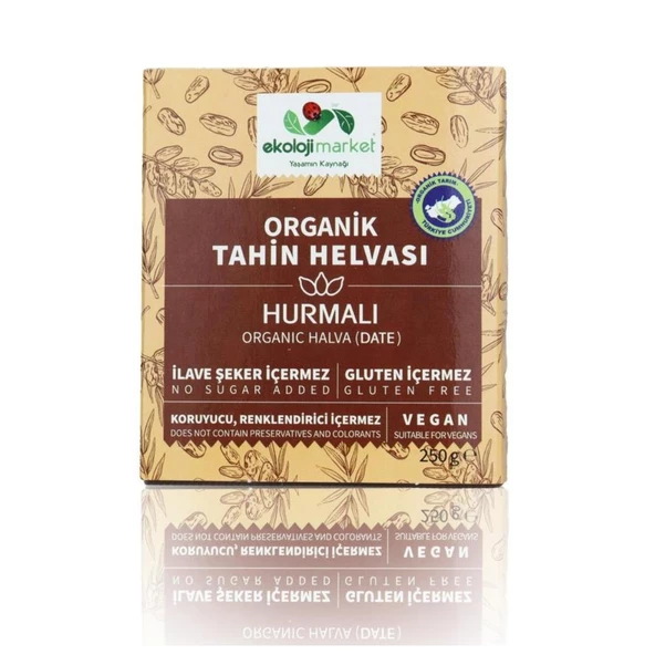 EKOLOJİ MARKET ORGANİK TAHİN HELVASI HURMALI 200 G