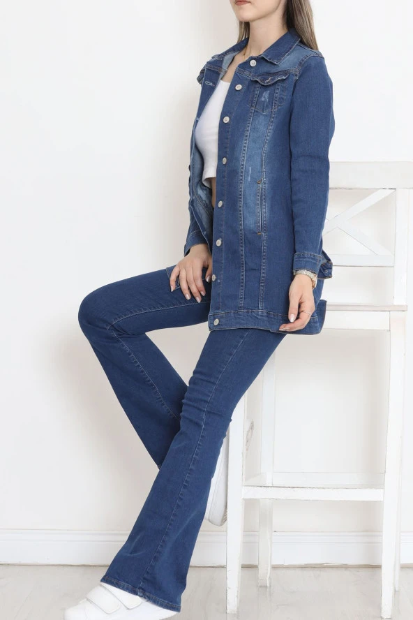 Uzun Kot Ceket Mavi - 18538.1836. - 2