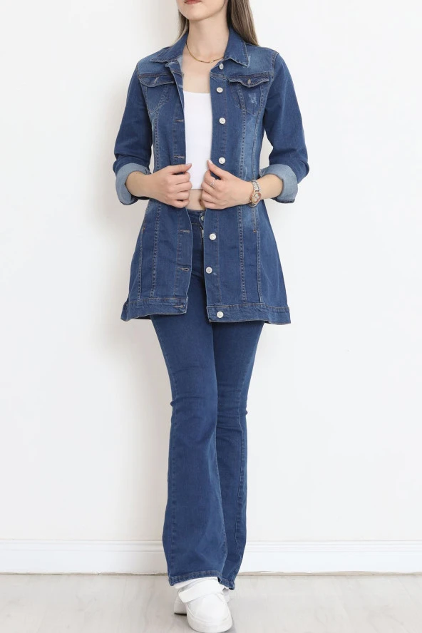 Uzun Kot Ceket Mavi - 18538.1836. - 5