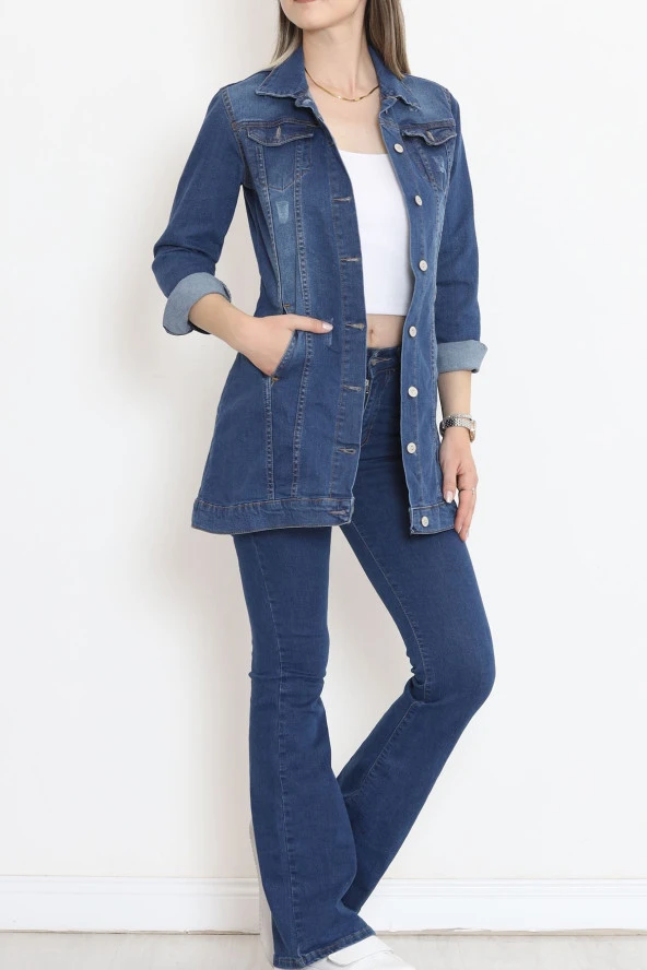 Uzun Kot Ceket Mavi - 18538.1836. - 8