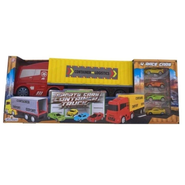 Oyuncak Sürtmeli Arabalı Konteynır Tır - 5