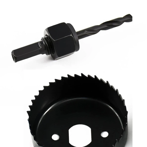 Panç Seti Ahşap Duvar Buat Alçıpan Kartonpiyer Delme  Adaptör Takımı 8 Parça Delik Açma Testeresi - Resim 3