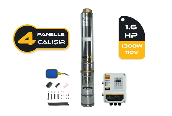 Mexxsun 1.6hp / 1300watt / 8 Kademe / 110-200 Volt Dc Dalgıç Pompa - 4