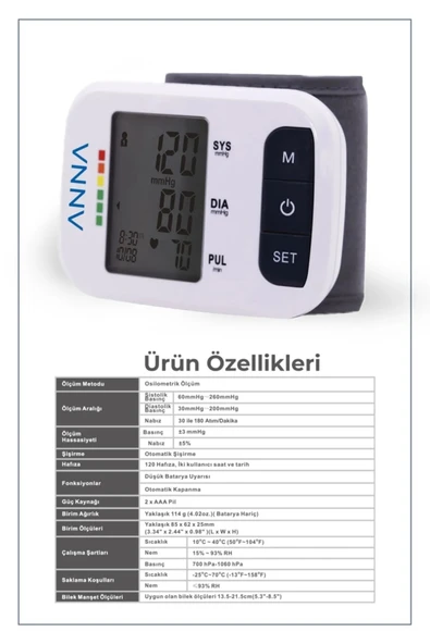 Anna B1 Comfort Dijital Bilekten Ölçer Konuşan Tansiyon Aleti - 2