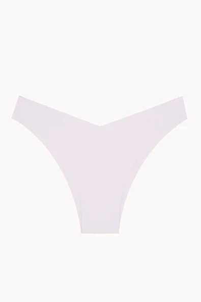 Açık Pembe Gül Kurusu Açık Kahve 3lü Lazer İz Yapmaz V Shape Brazillian Külot - Resim 4