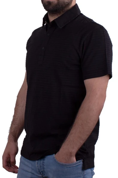 Twister Jeans 2214CN Siyah Polo Yaka Erkek T-Shirt - 3
