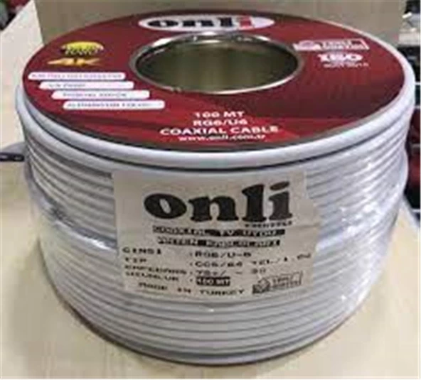 Onli RG6-U6 80 Tel 1,02 CCS-AL 100 metre Anten Uydu Kablosu