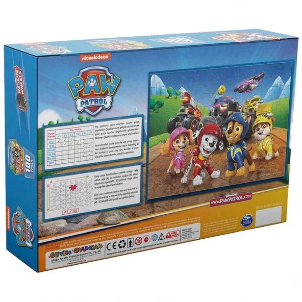 Paw Patrol 100 Parça Puzzle - GVN0019 - 2